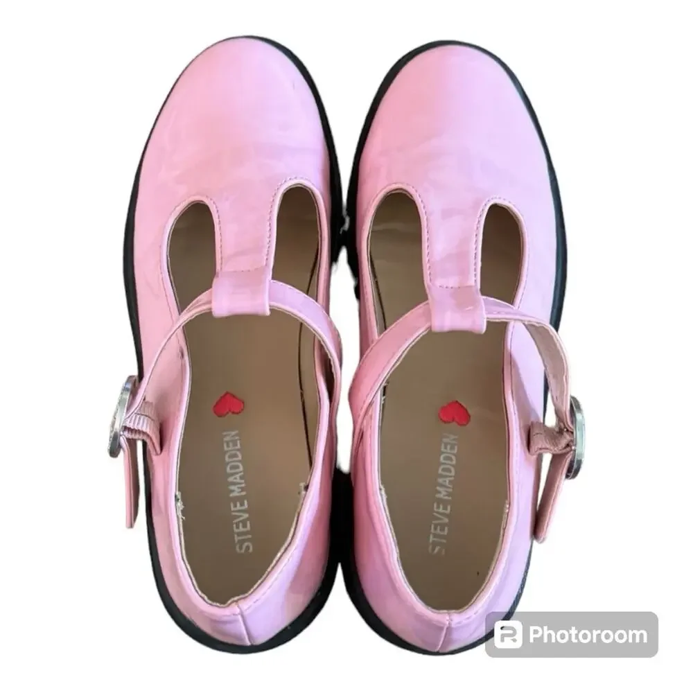 Steve Madden Girls Shoes Suzey Mary Jane Bubble Gum Pink Patent Size 3